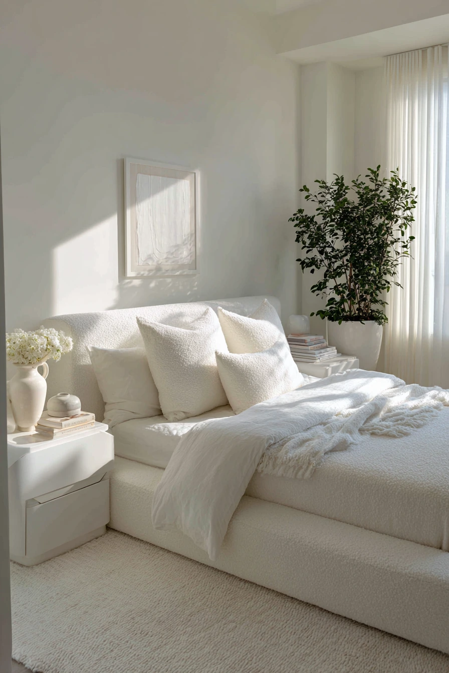 white aesthetic bedroom ideas 14