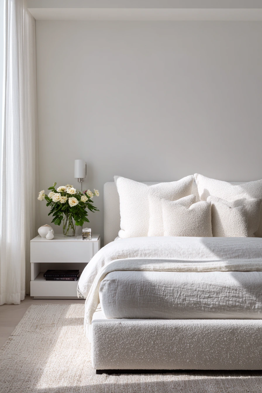white aesthetic bedroom ideas 16