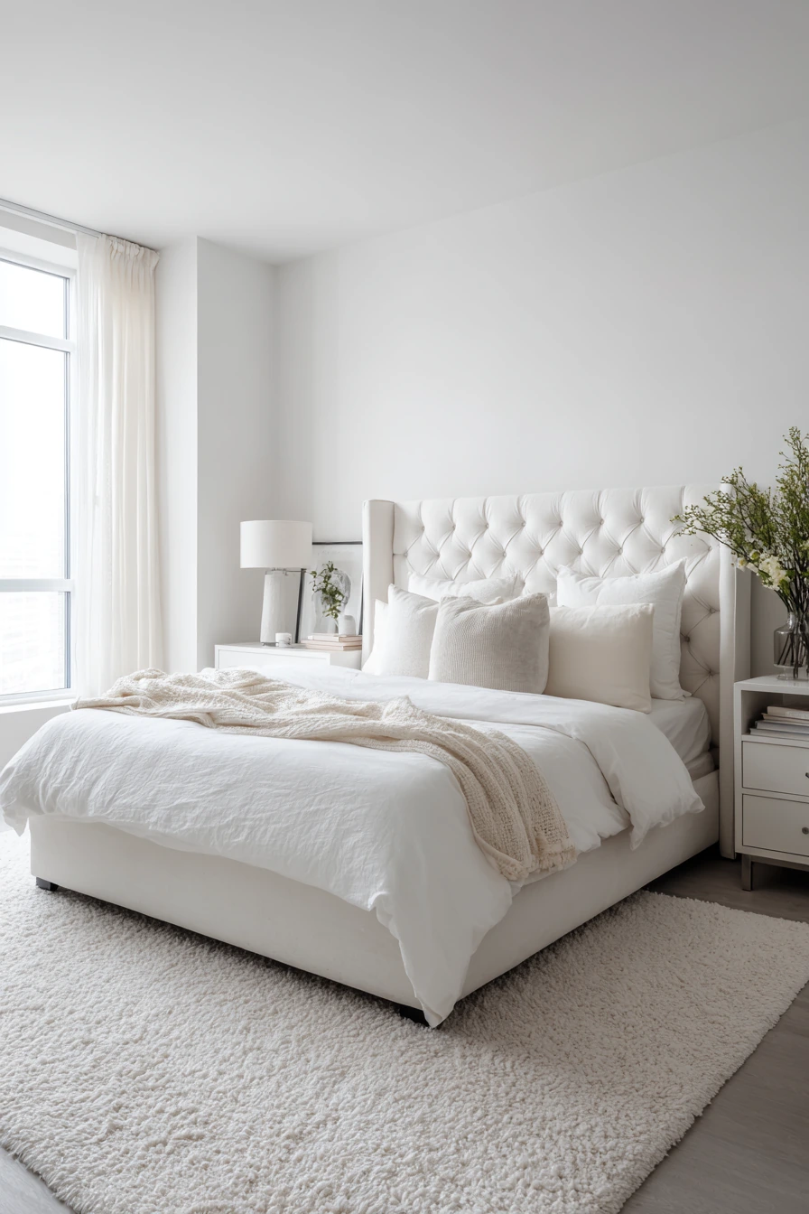 white aesthetic bedroom ideas 25