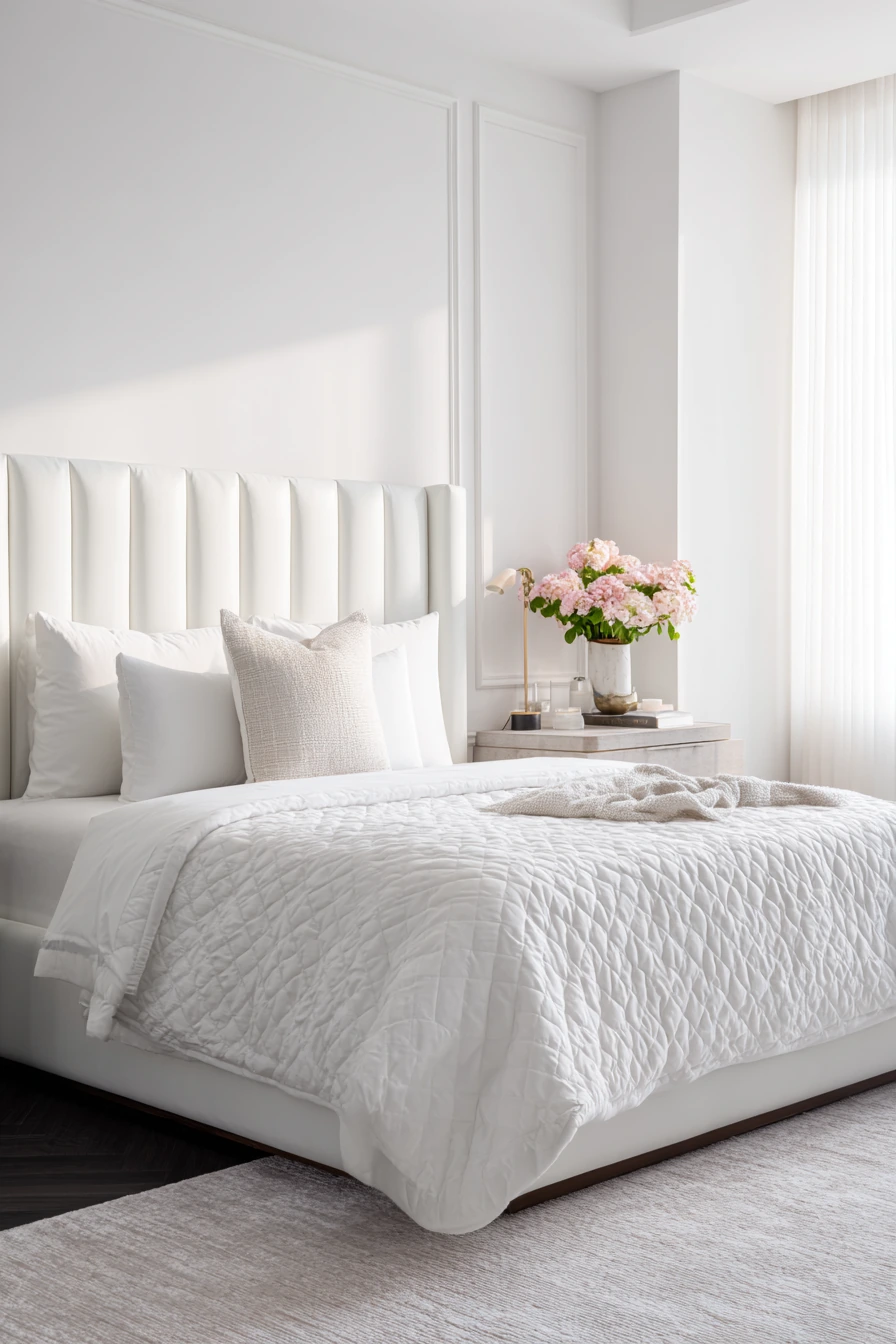 white aesthetic bedroom ideas 26