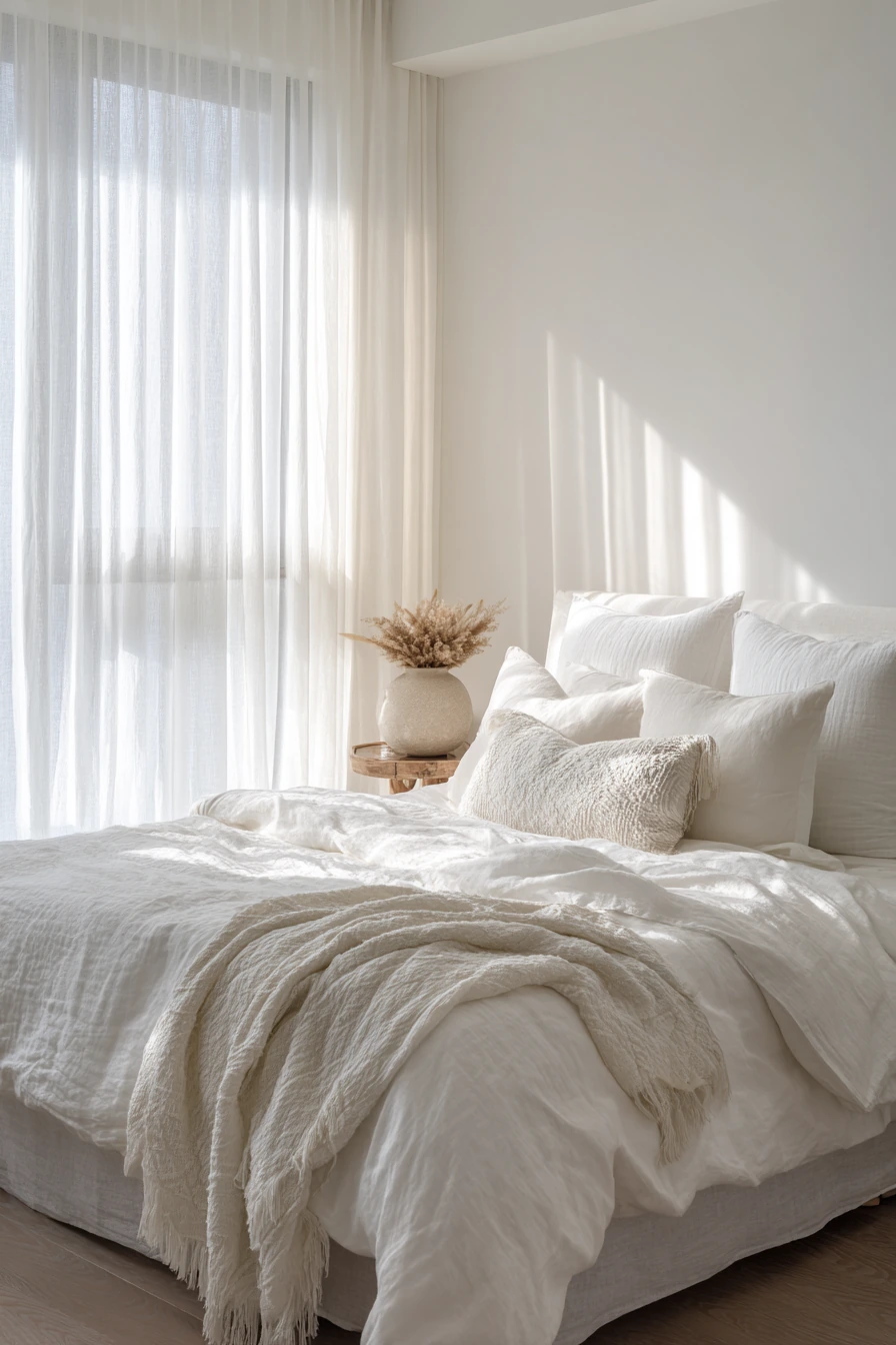 white aesthetic bedroom ideas 35