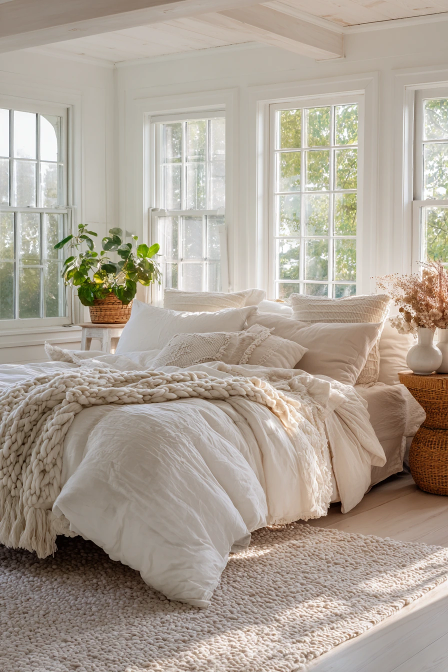 white aesthetic bedroom ideas 6