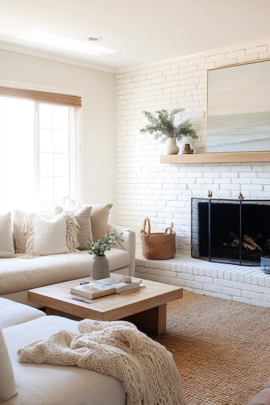 white brick fireplace ideas 1