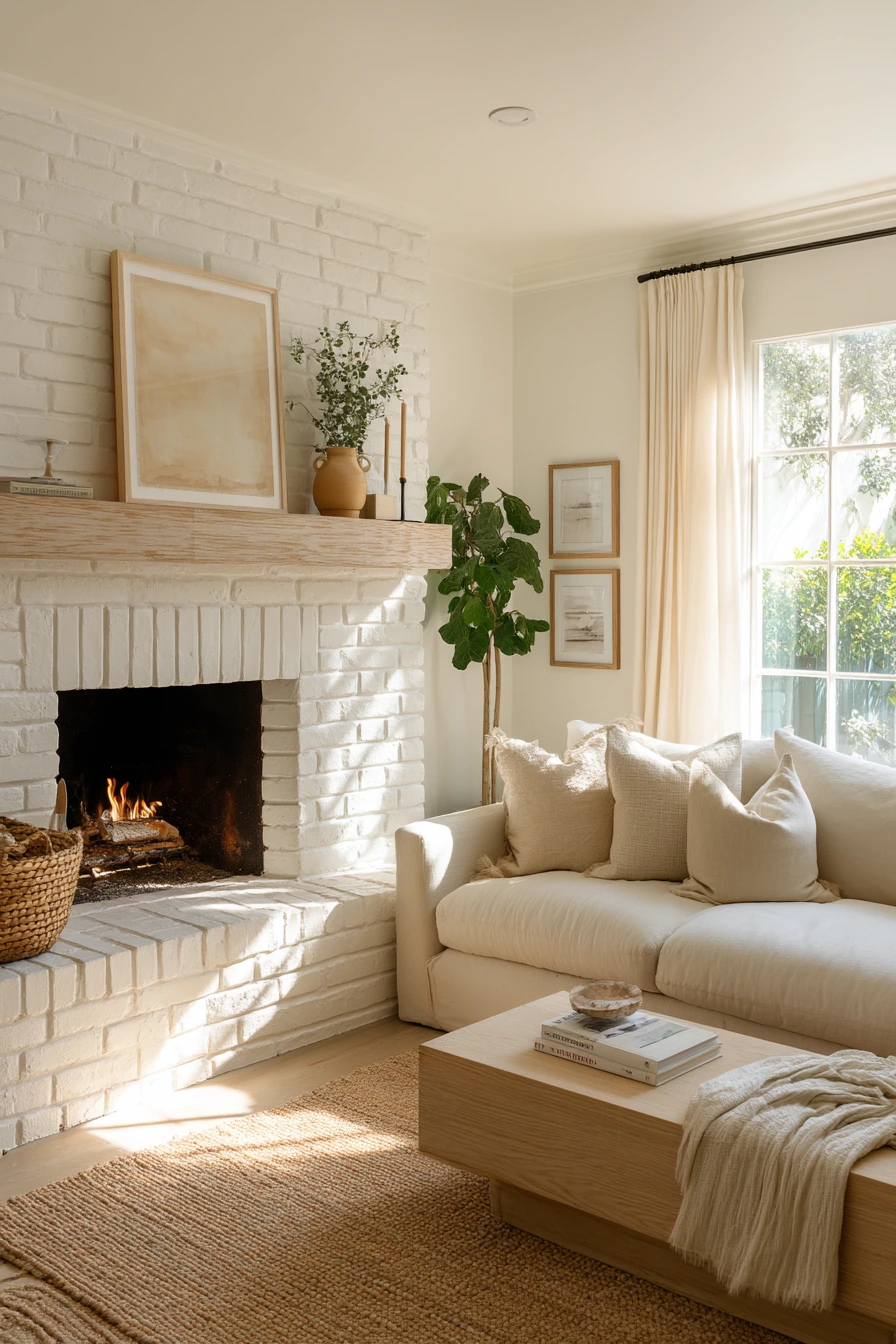 white brick fireplace ideas 2