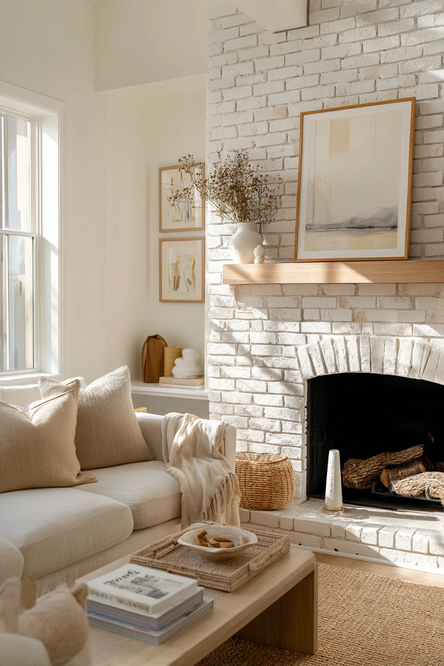 white brick fireplace ideas 4